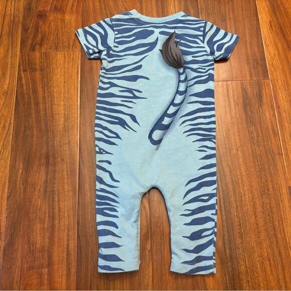 Disney Parks Pandora World of Avatar Animal Kingdom blue short sleeve jumpsuit - Picture 2 of 4